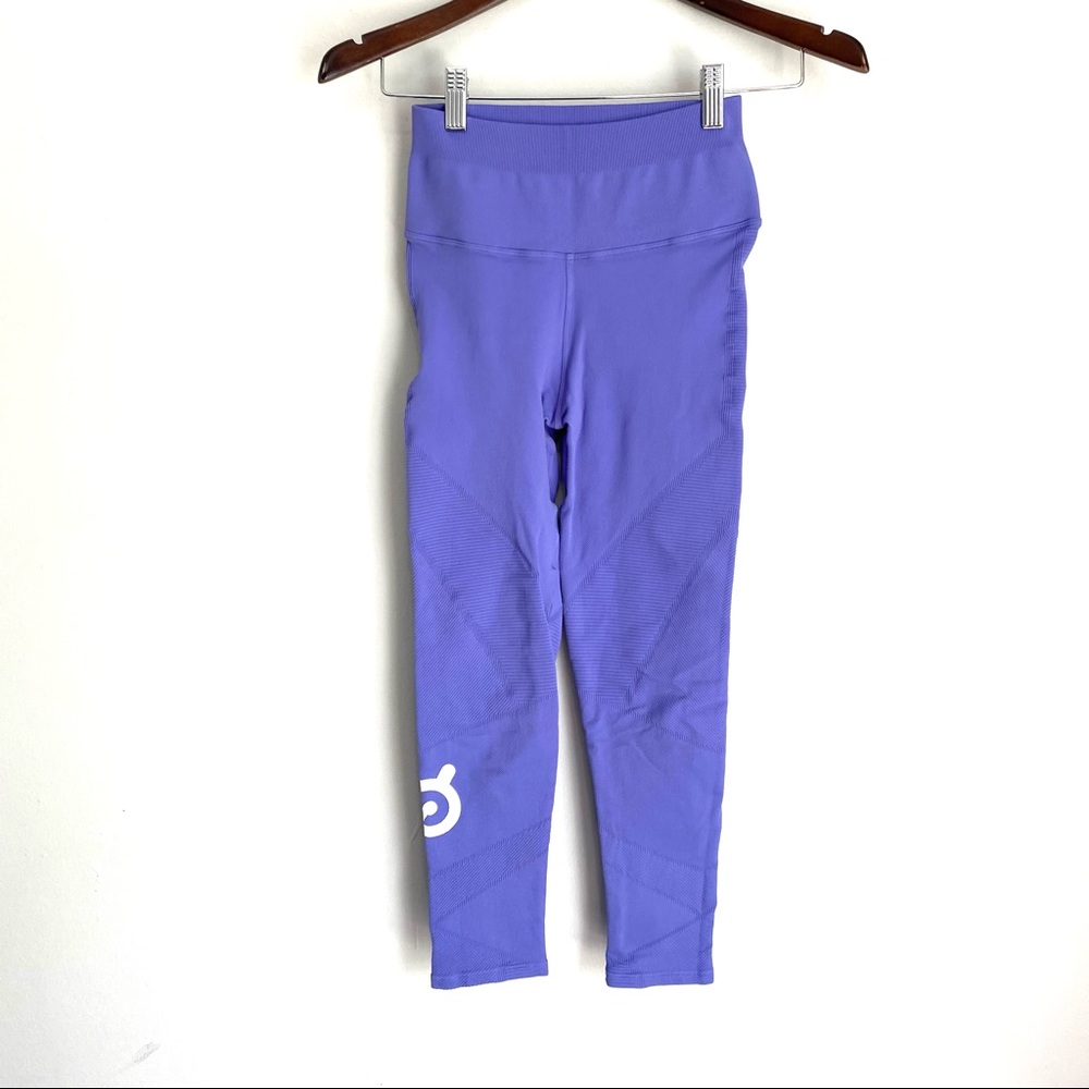 NUX x PELOTON Womens Small Purple Logo Compression Workout Crop Leggings R1